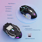 T2 Silent Wireless Gaming Mouse Rechargeable Usb-c Port, with Side Buttons, LED