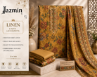 Golden Garden – Premium Linen 4-Patti Lace Dupatta 3-Piece Unstitched Suit
