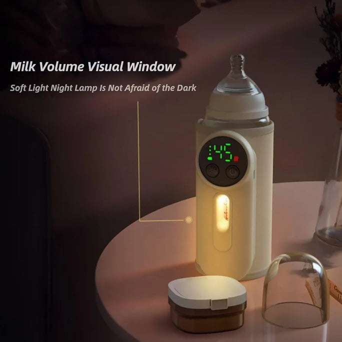 Portable Baby Bottle Warmers, Portable Bottle Warmer for Travel, Upgraded Baby Milk Warmer for Breastmilk or Formula, Bottle Warmer On The Go with Milk Volume Window, 6 Temperature Control, 8000 MAh