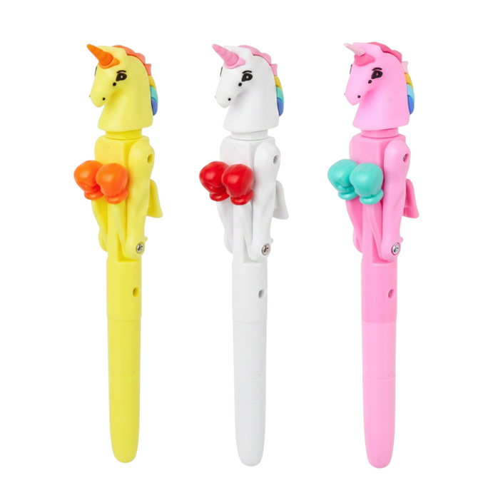 01 Pc Punching/Boxing Gel Pen - Unicorn Fighting Parrot/ Birds Emoji pens
