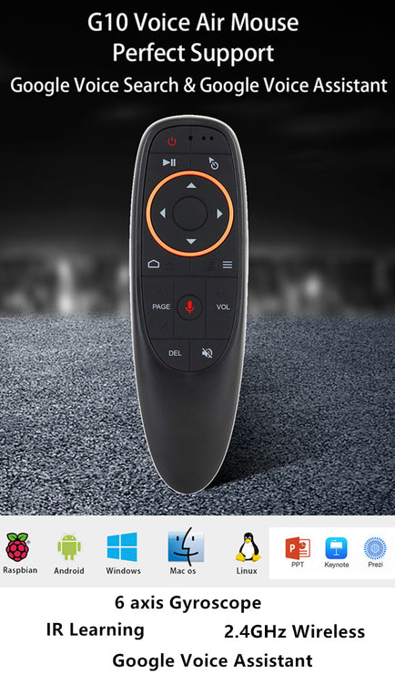 G10S Voice Control Air Mouse | 2.4GHz Wireless Remote with USB Receiver 6 Axis