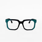 Rave Black & Teal Bold Square Frame Glasses