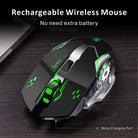 T2 Rechargeable Wireless Gaming Mouse 2.4G USB Silent Click RGB LED 2400DPI