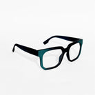 Rave Black & Teal Bold Square Frame Glasses