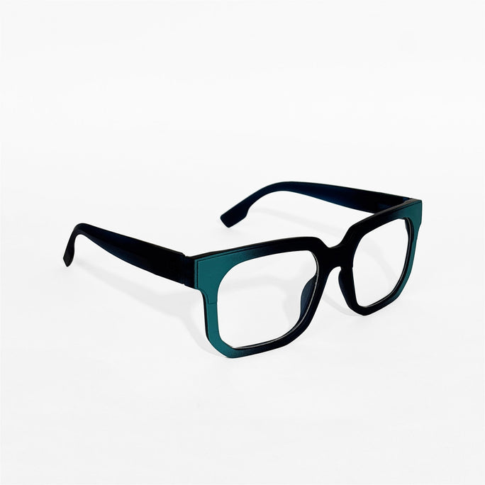 Rave Black & Teal Bold Square Frame Glasses