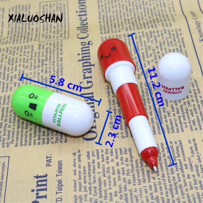 1 Pc Face Retractable Ballpoint Pen Blue Refill 0.5mm Pill Ballpen Kawaii Stationery Canetas Escolar School Office Tools
