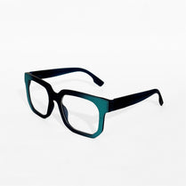 Rave Black & Teal Bold Square Frame Glasses