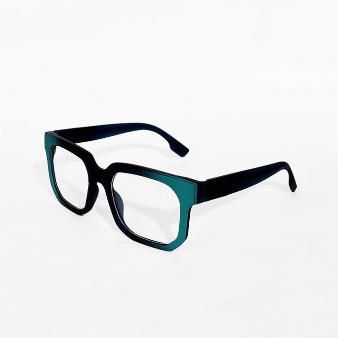 Rave Black & Teal Bold Square Frame Glasses