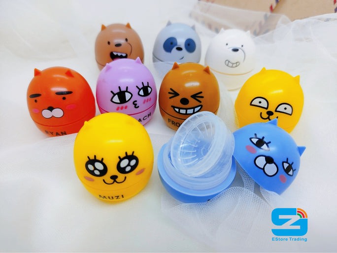 Cute Cartoon Face Egg Shape Lens Container Contact Lens Case Accessories DIY Contact Lens Storage Box Portable Travel Contact Lens Case