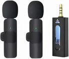 K35 2in1 Dual Wireless Lavalier Microphone | Intelligent Noise Reduction for