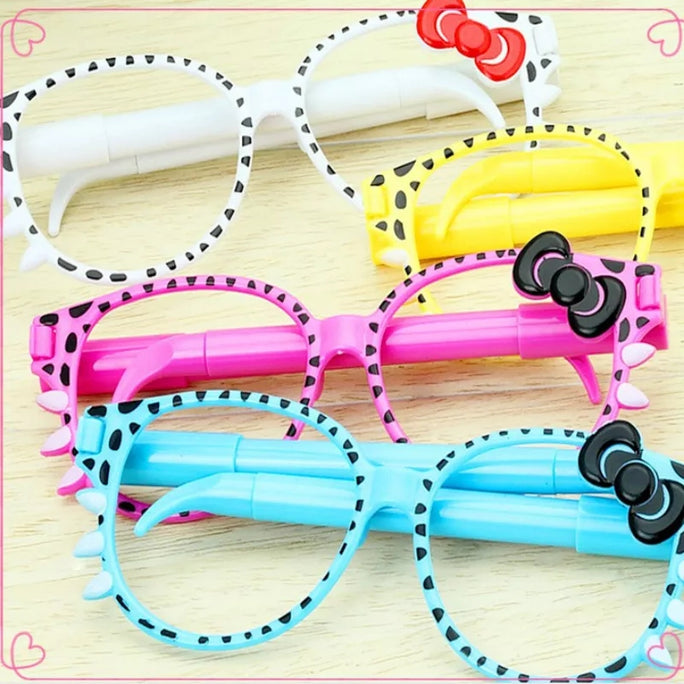 1 Piece Kawaii Ballpoint Pen School Creative Stationery Office Gift Cute GEL PEN Chancery Glasses Bow Writing Supplies