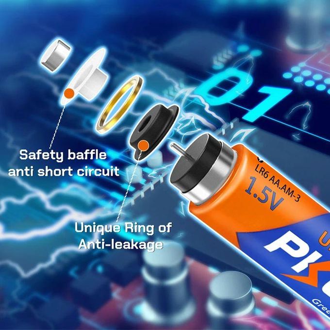 PKCELL AA2 LR6 & AAA2 LR03 1.5V Ultra Alkaline Battery 1 Pack, 2 Cell, for