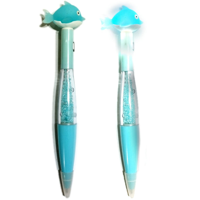 01 PC Fish Glitter Gel Pen Horse Shape LED Light for Kids and office Cute Pen For Girls Gift School Office Supplies-Public Mall