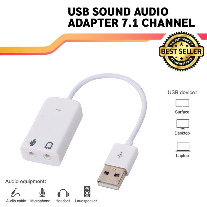 7.1 Channel USB Sound Card | External Audio Adapter with Mic 5Hv2 for PC Laptop