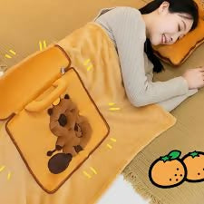 2 in 1 Quilt Double Use Folding Air Conditioning Blanket Pillow Car Interior Cushions Office Napping