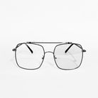 Rave Slim Black Metal Rimless Square Glasses