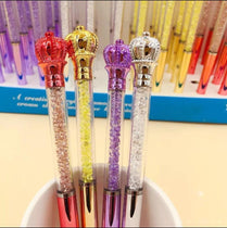 01 PC Cute Newest CROWN Design Crystal Writing Tool Ballpoint GEL Pen Stationery as Luxury Festival Gift
