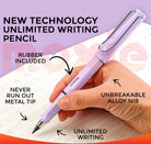 01/2 Pc Everlasting Pencil Infinite Pencil, Infinity Pencil with Eraser, Inkless Magic Pencils, Portable Reusable Erasable Writing Pencil (1 Pcs)