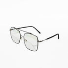 Rave Slim Black Metal Rimless Square Glasses