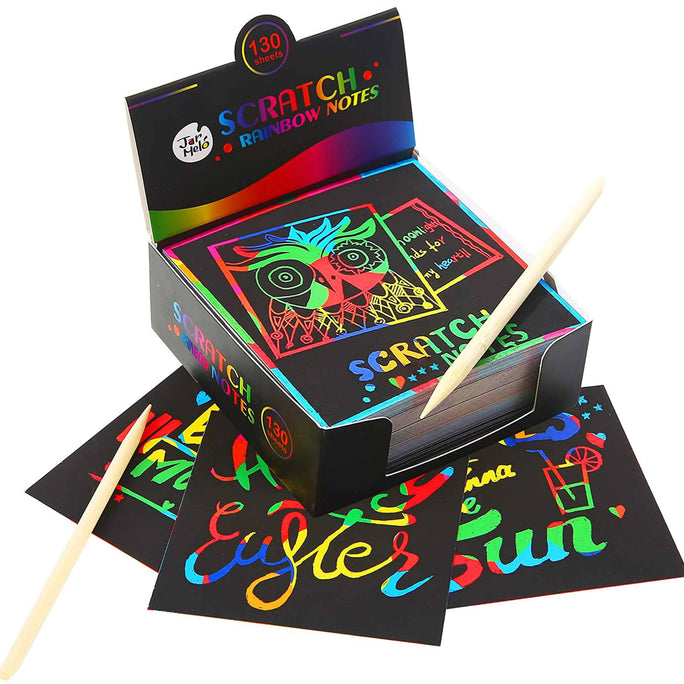 Dazzling Rainbow Scratch Notes Painting Parent Child Interactive Toys Note Cards Handmade Painting