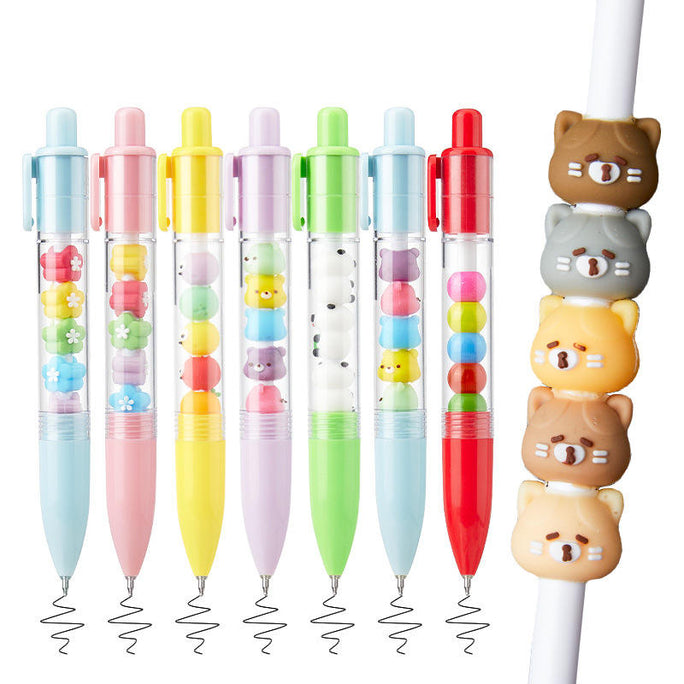 01Pc Hi-High Replacement Gel Pen Set, Ballpoint Pen, 0.02 inch (0.5 mm), Cute, Korean Stationery, Present, Matching, Children, Mascot, Interchangeable (Fruit Cube)