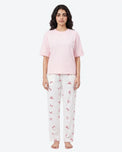 Sajiero Cotton PJ Set - Bow Bliss - Pink