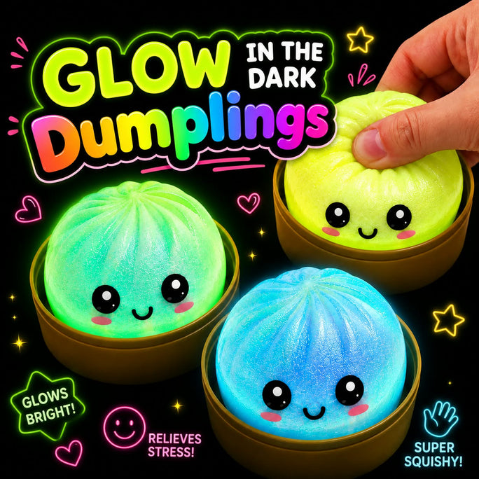( 01Pc / Boxs ) / (04Pcs Boxs) Squeeze Toys Box Dumpling Squishy Rising Stress Ball | Soft Desk Stress Relief for Office Home Relaxation