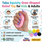 Taba Squishy Oreo Cookie Fidget Toy – Soft Stress Relief Squeeze Toy for Kids & Adults
