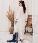 Lawn Cotton Embroidered Stitched 3-Piece Suit-Snowflake