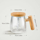 Wooden Design Automatic Self-Stirring Coffee Mug – One Click Electric Mixing Glass Cup