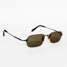 Rave Brown Rimless Rectangle Sunglasses