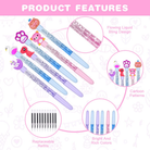01 Pc Cartoon Character Flamingo Glitter Gel Pen Fairy Stick Pen Drift Sand Glitter Crystal Pen Novelty Stationery For Kids