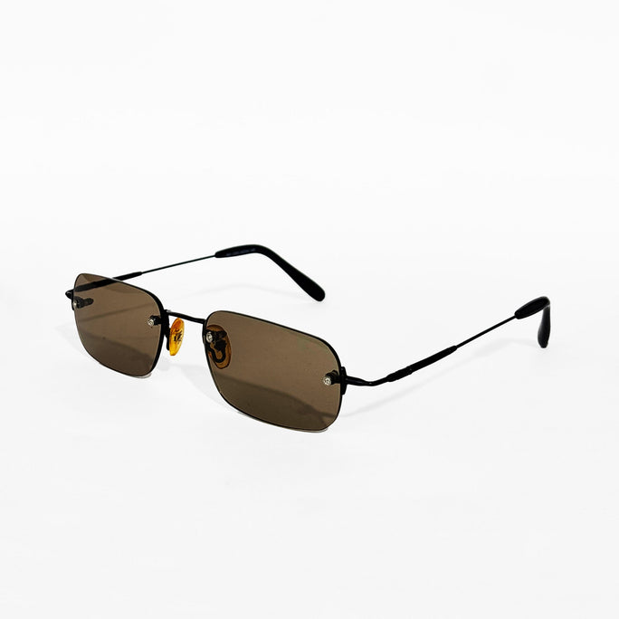 Rave Brown Rimless Rectangle Sunglasses
