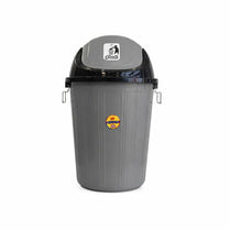 Prince Ware Dustbin Commercial with Push Lid - Silver - 50 Liters