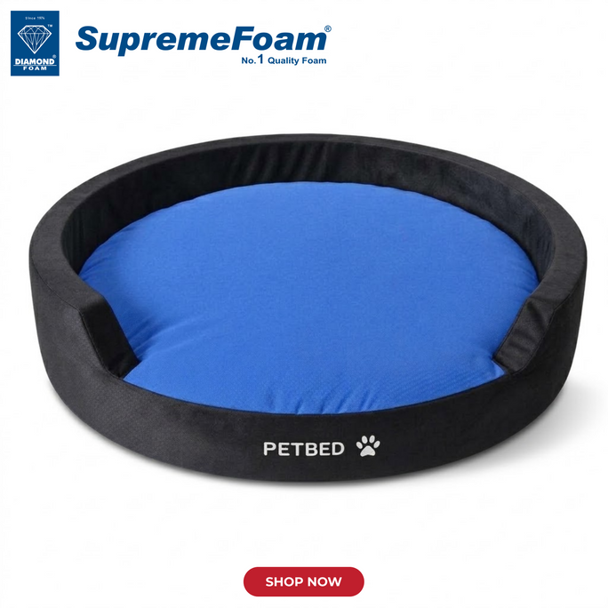 Diamond Supreme Foam Round Pet Bed | Diamond Foam Official Store