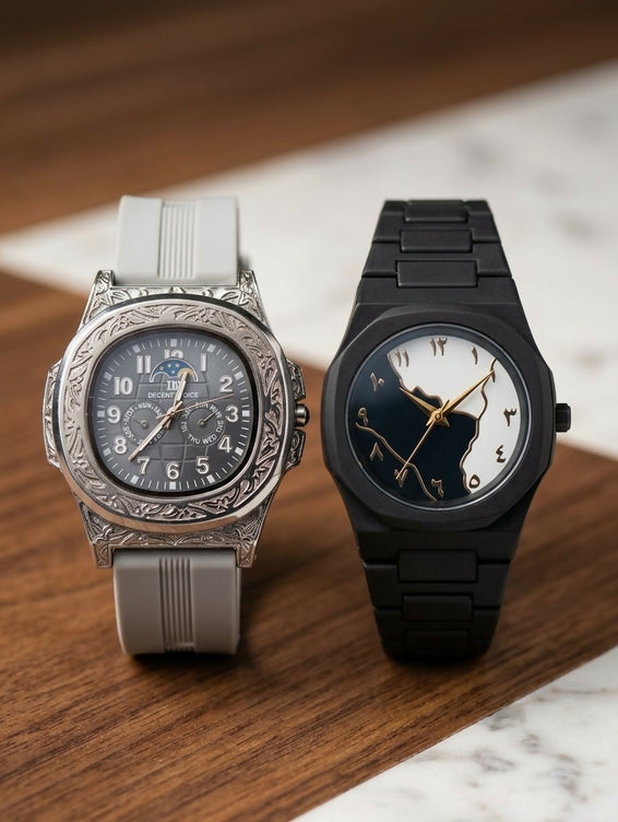 Mens 3 in 1 Gift Set 2 Watches and Leather Wallet