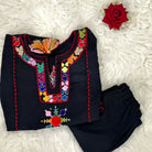 Kids Fitt Girls Black Hand Embroidered Khaddar 2 Piece Suit – Straight Trousers