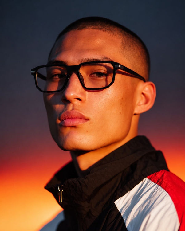 Rave Black Edge Square Frame Glasses