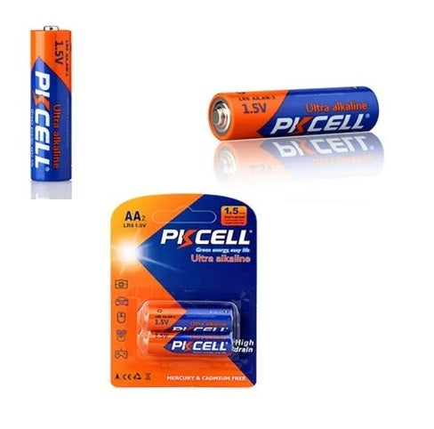 PKCELL AA2 LR6 & AAA2 LR03 1.5V Ultra Alkaline Battery 1 Pack, 2 Cell, for