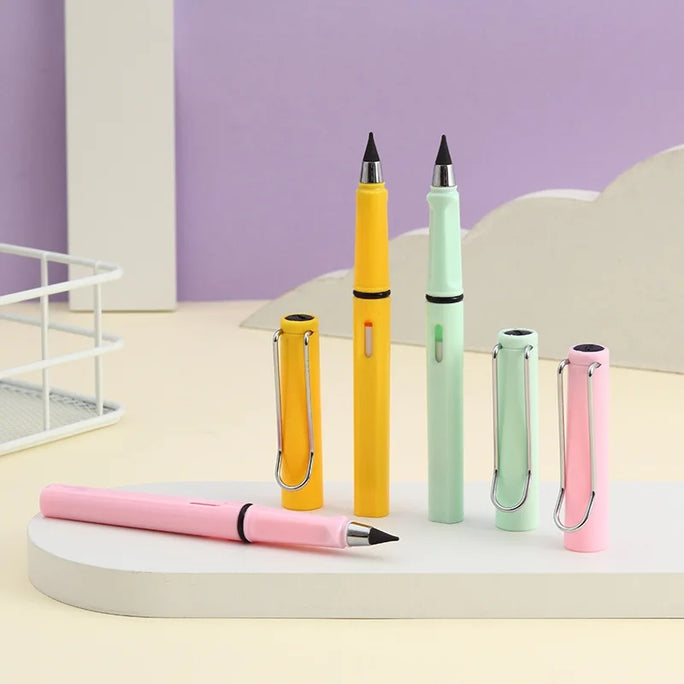 01/2 Pc Everlasting Pencil Infinite Pencil, Infinity Pencil with Eraser, Inkless Magic Pencils, Portable Reusable Erasable Writing Pencil (1 Pcs)