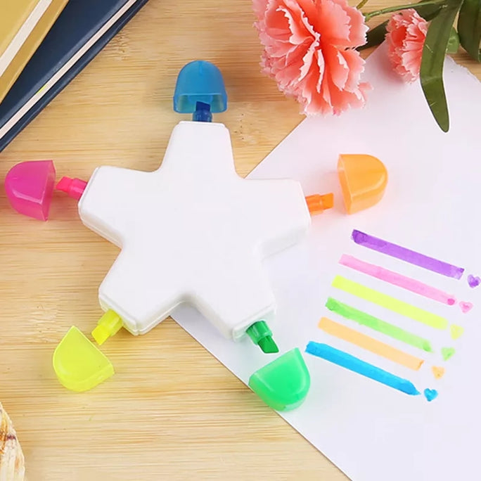 Highlighters Triangle n Star Shape Multicolor Creative Highlighter Pen Kawaii Markers Drawing School Art Supplies Japanese Stationery