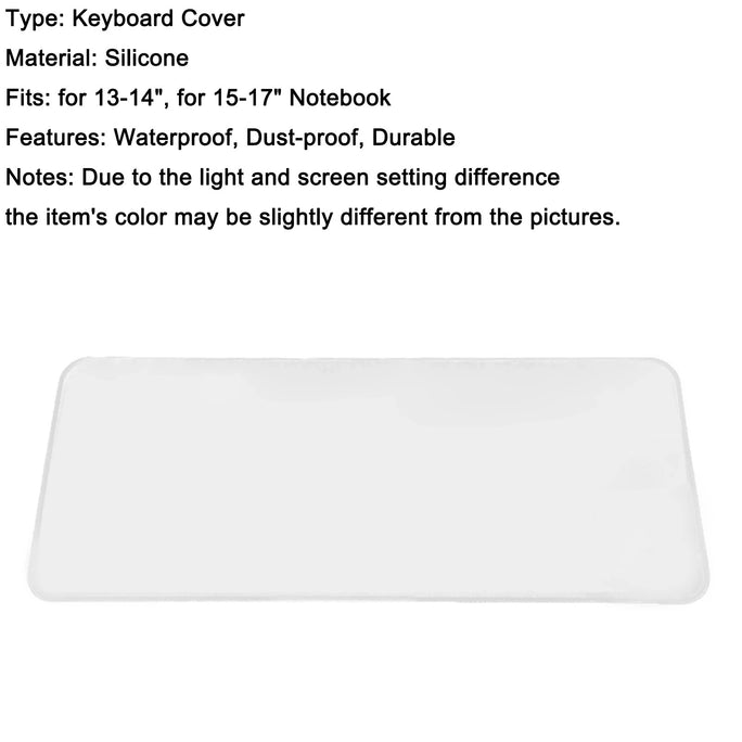 Universal Laptop Keyboard Protector Cover Silicone Skin 13 14 15.6 17 Inch,