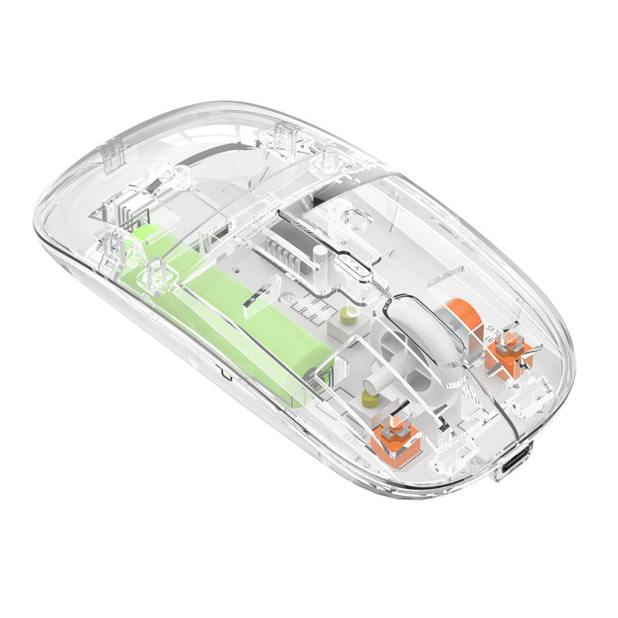 2in1 Modes Wireless Bluetooth Transparent Mouse 2.4G USB 1200DPI Adjustable