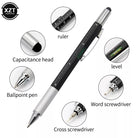 1 Peice 7 in1 Multifunction Ballpoint Pen with Modern Handheld Tool Measure Technical Ruler Screwdriver Touch Screen Stylus Spirit Level