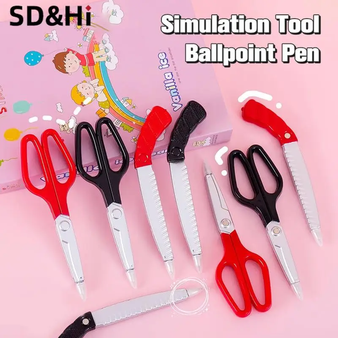 01 PC Back to School Creative Ballpoint Pen Cute Simulation Scissors Modeling Tools Pen Advertising Gift Pen Student Stationery