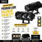 Fog Light 3-Lens LED with Hood Light - Ultra Bright Dual Color Yellow/White, Flash\Non Flash Mode, Easy Fit for Bumper, Waterproof Aluminum Body, Universal 12-80V Light for Bike, Car, Truck - Super Bright and Durable Design Bike Light
