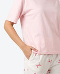 Sajiero Cotton PJ Set - Bow Bliss - Pink