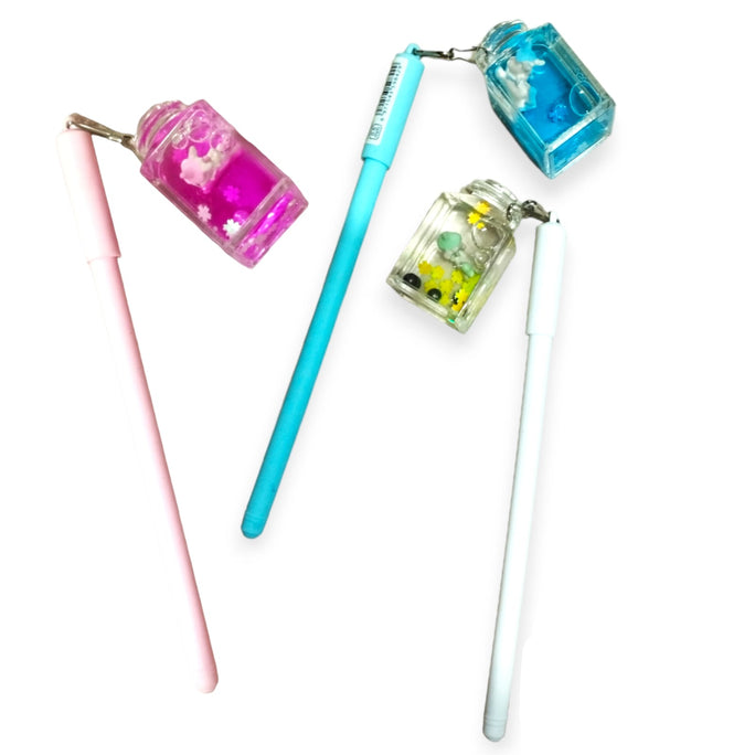 1 PCS Stationery Cute Kawaii Drifting Bottle Pendant Gel Pen School Office Supplies Creative Sweet Lovely Pen