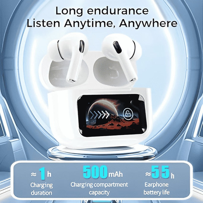 LED Touch Screen Display TWS Earbuds | ANC ENC Dual Noise Cancellation