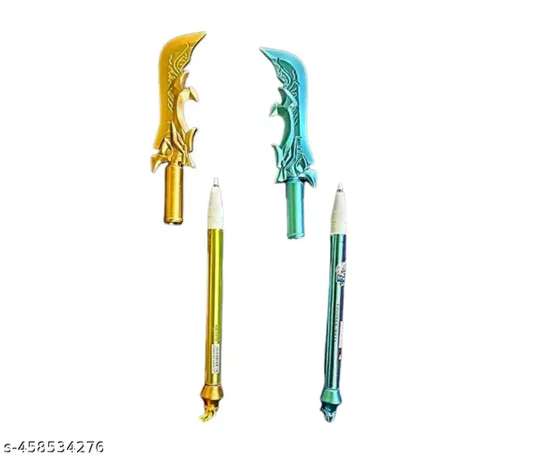 01Pc Ancient Sword Pen , Plastic Gel Pen Sword Pens with ﻿﻿﻿Tassels for Birthday Party School Office Writing Supplies